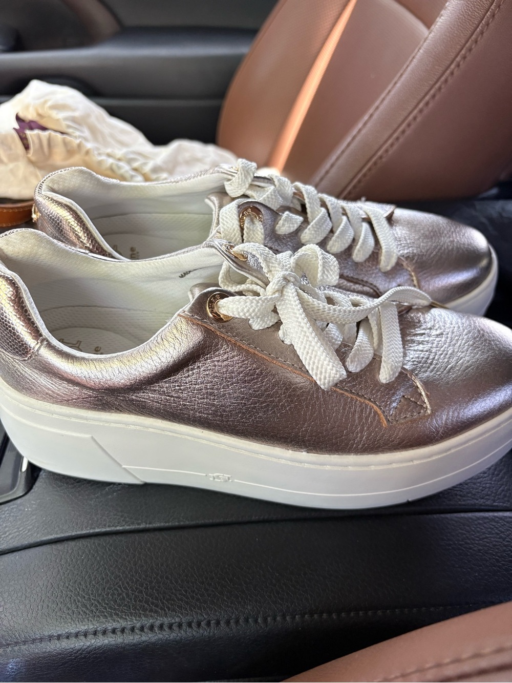 Dune London Metallic Rose Gold Chunky Sneakers